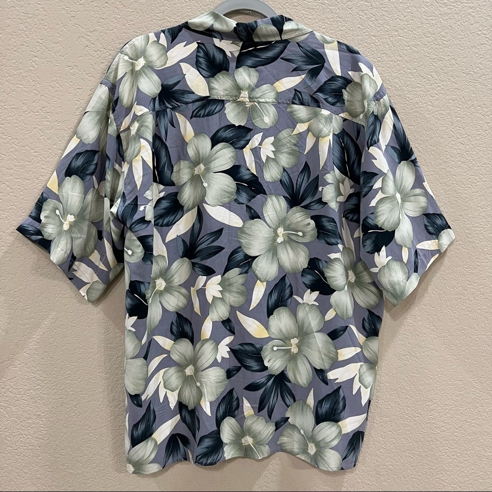 Brandini Mens Size Large Short Sleeve Hawaiian Palms Tropical Shirt Silk Vacays - Picture 5 of 8